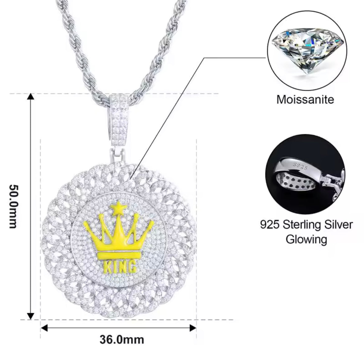 Glowing Kings Crown Pendant