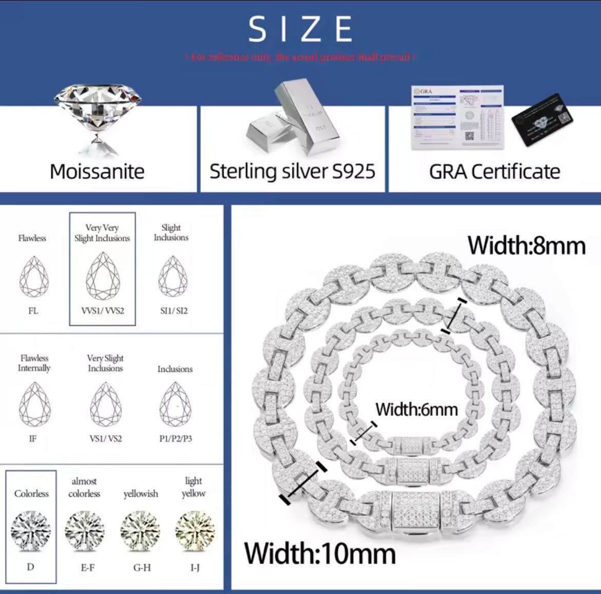 6-10MM Silver Bracelet