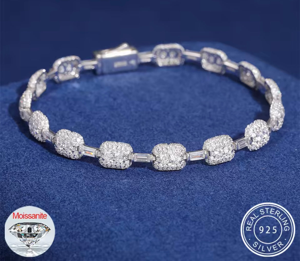 7MM Iced Out Squared Bracelet