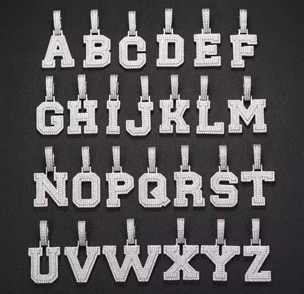 Silver Customized Letter Name Pendant