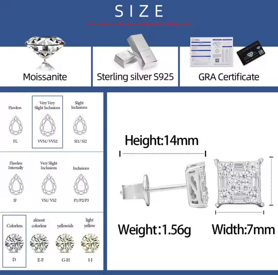 Baguettes Cut Stud Earrings