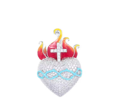 Glowing Heart CrossFire Pendant