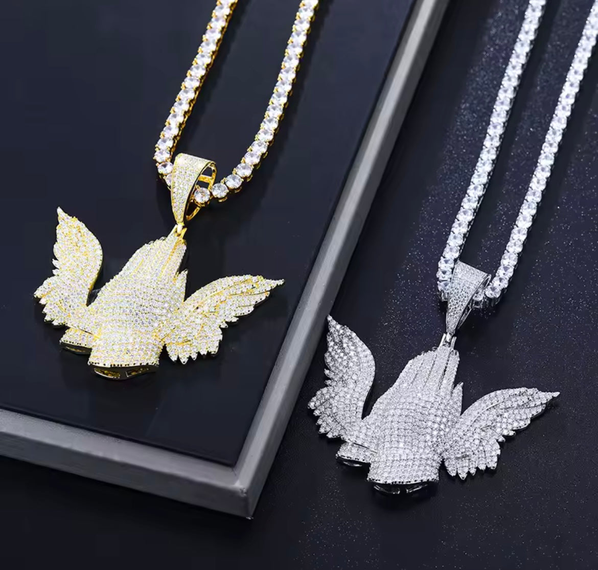 Wing Praying Hands Pendant