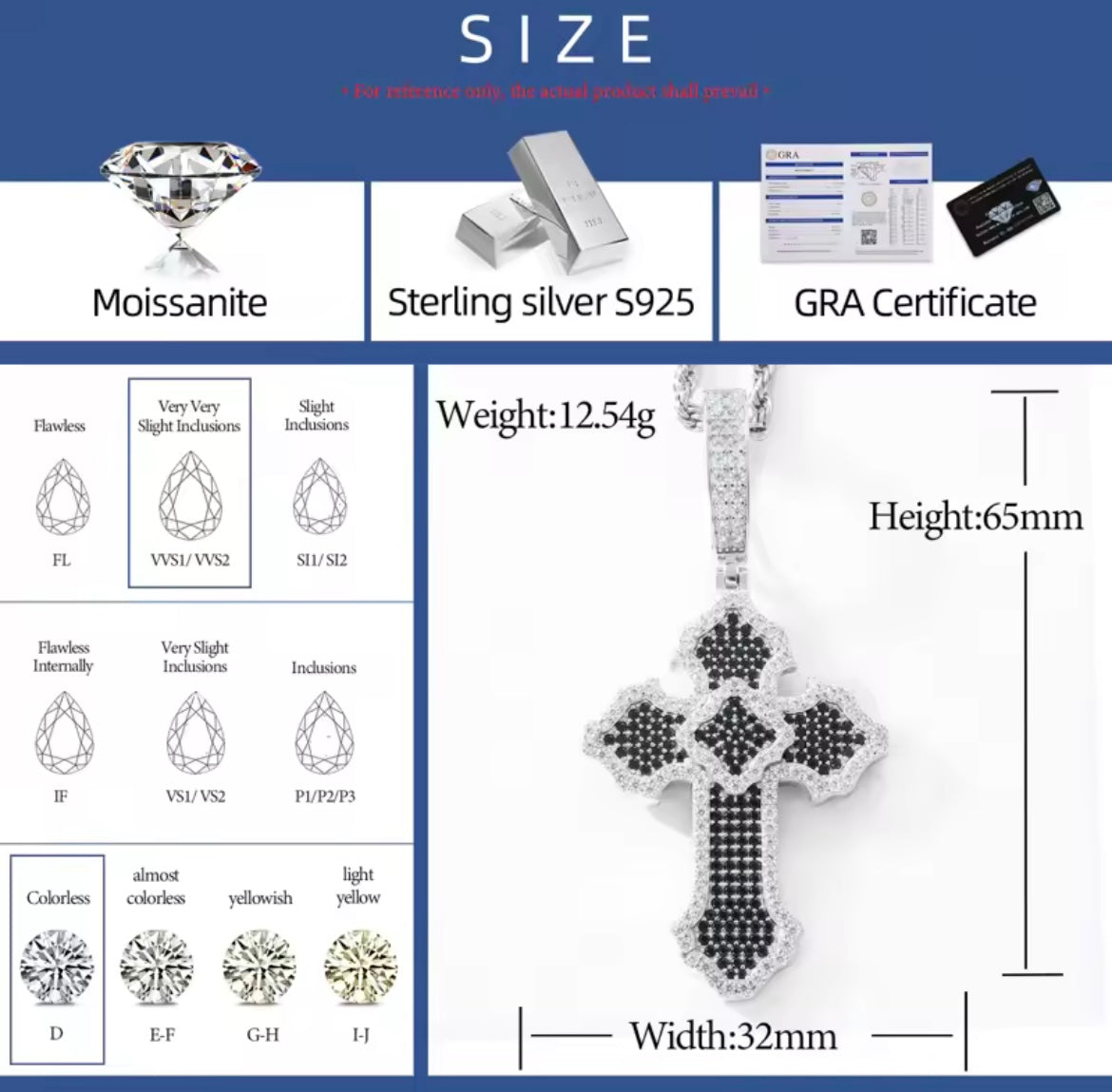Blacked Cross Pendant