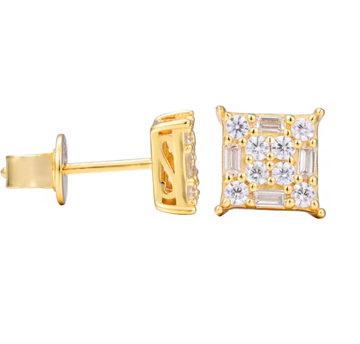 Baguettes Cut Stud Earrings
