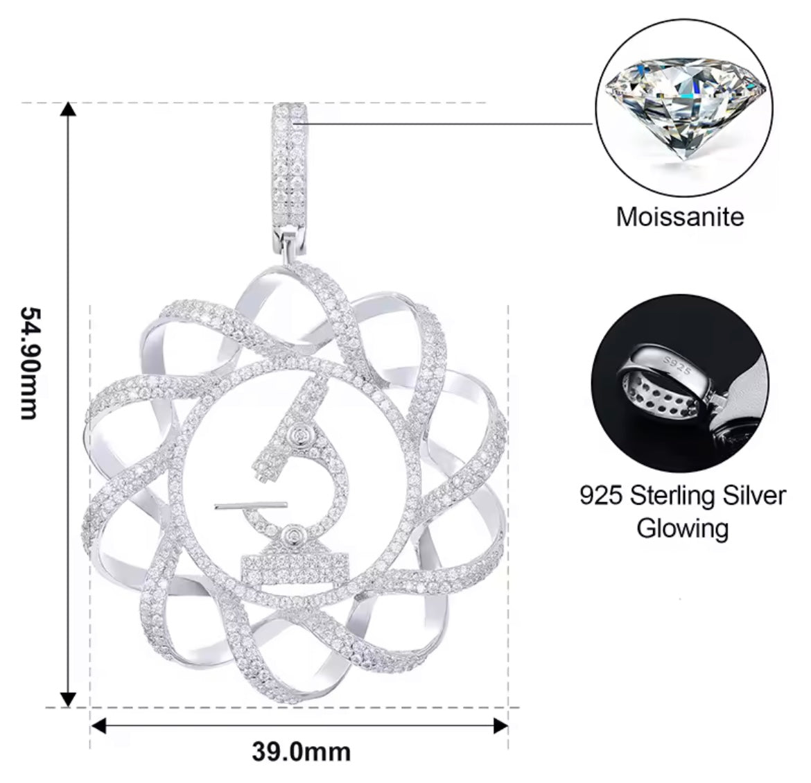 Silver Microscope Instrument DNA Pendant