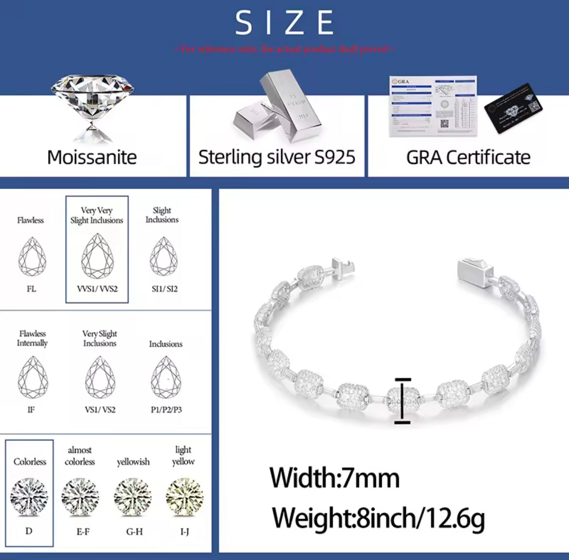 7MM Iced Out Squared Bracelet