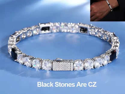Black & White Tennis Bracelet
