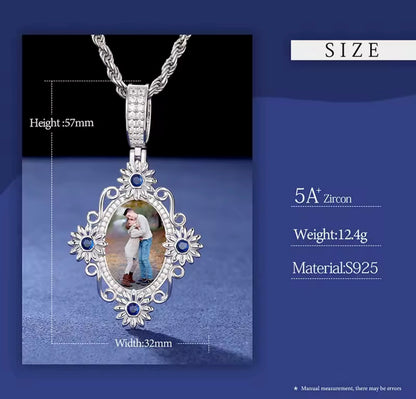 Custom Flower Photo Pendant