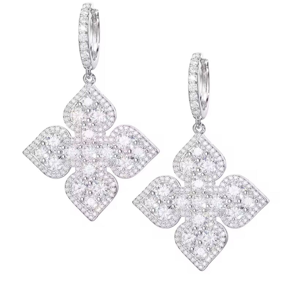 Poker Ace of Spades Cross Earrings