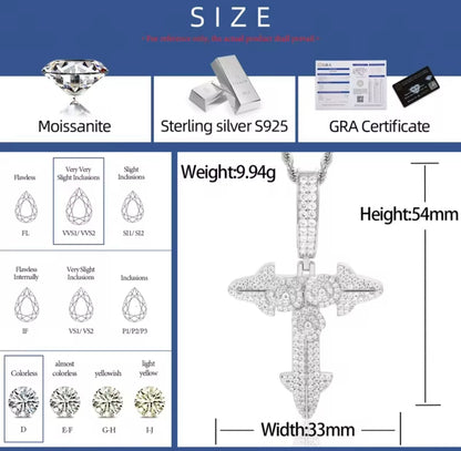 Rose Flower Cross Pendant