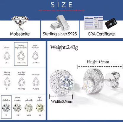 Star Moon Stud Earrings