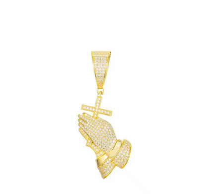 Cross Praying Hands Pendant