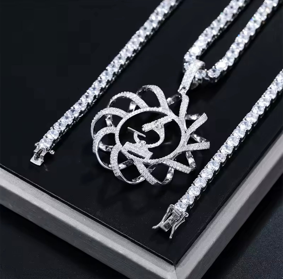 Silver Microscope Instrument DNA Pendant