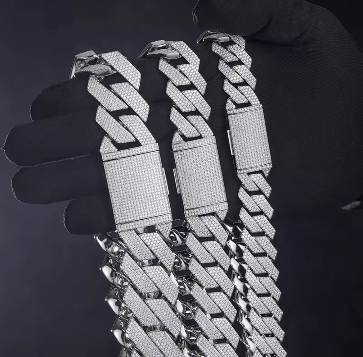 16/20/27MM Silver Cuban Chain/Bracelet