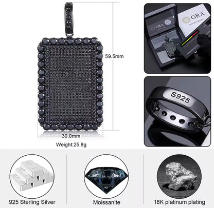 Rectangular Black Tag Pendant