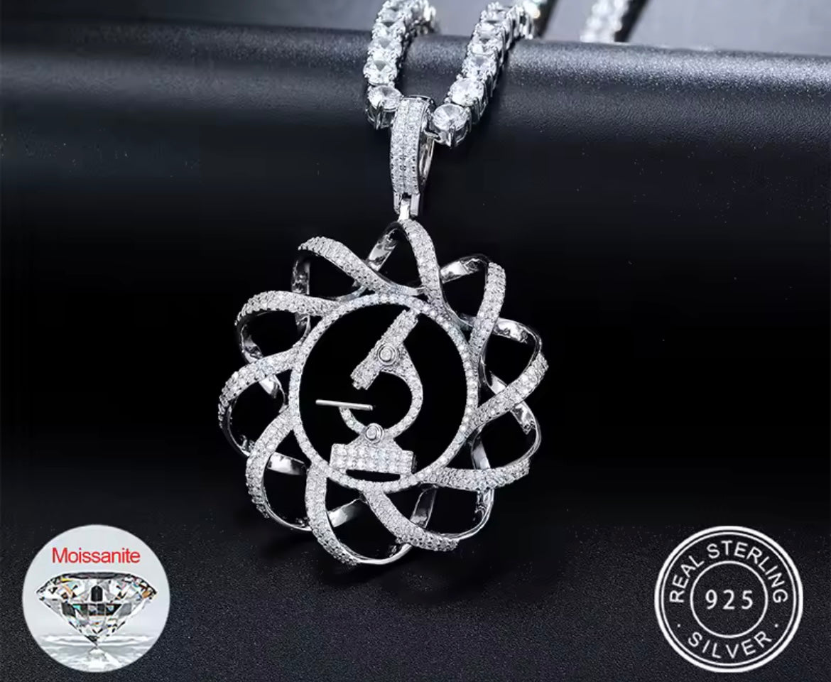 Silver Microscope Instrument DNA Pendant