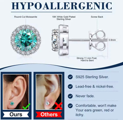 Classic Round Emerald Earrings
