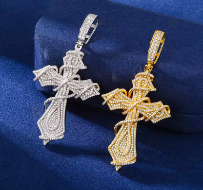 Silver Thorns Cross Pendant