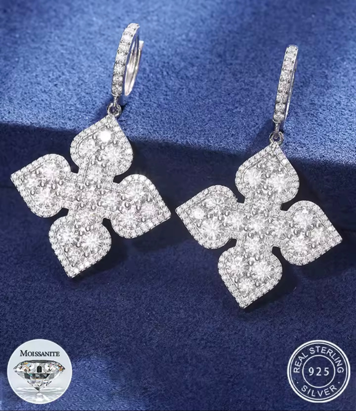 Poker Ace of Spades Cross Earrings