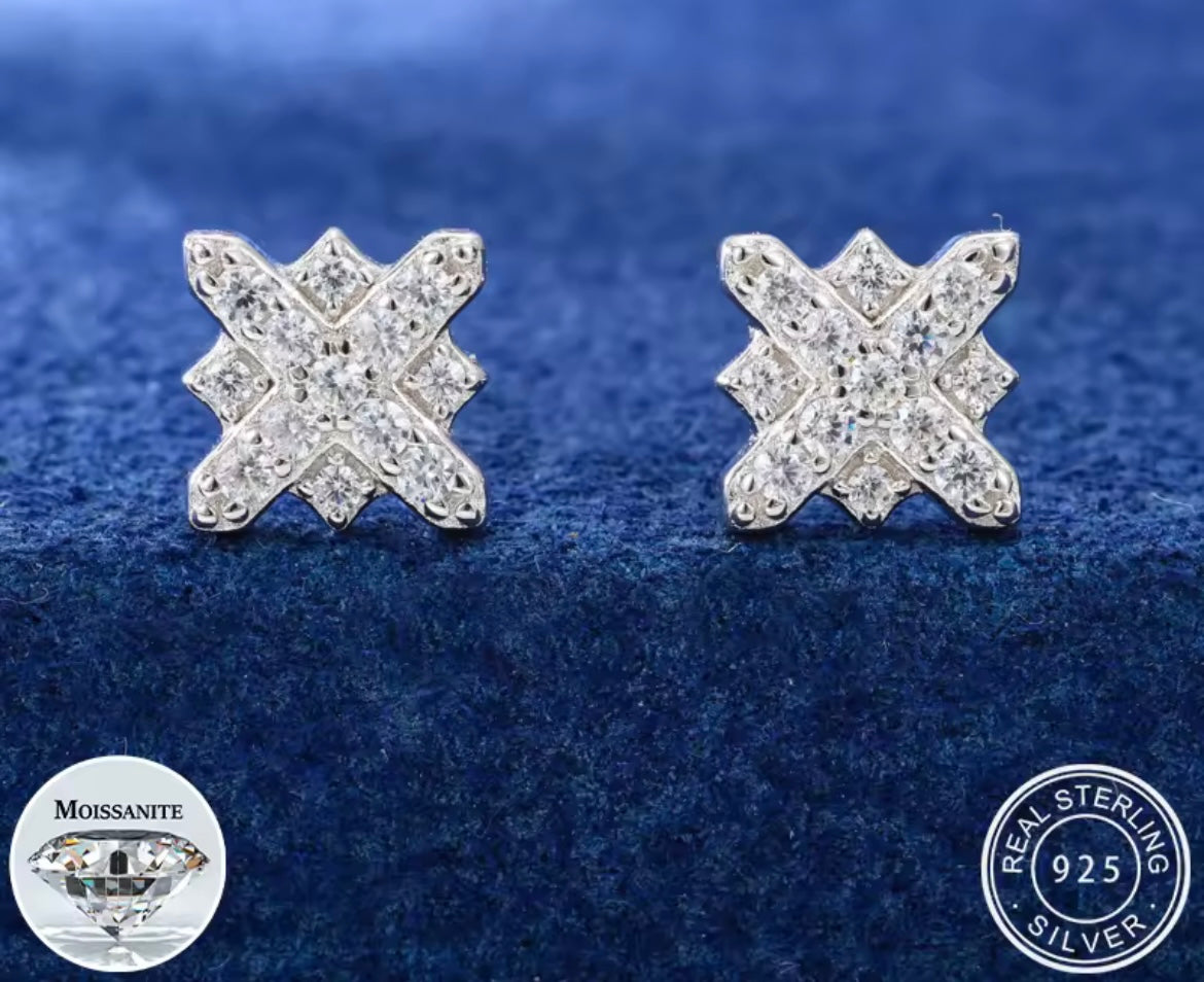 Cross Flower Stud Earrings