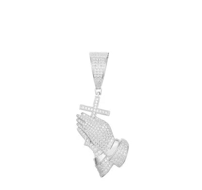 Cross Praying Hands Pendant