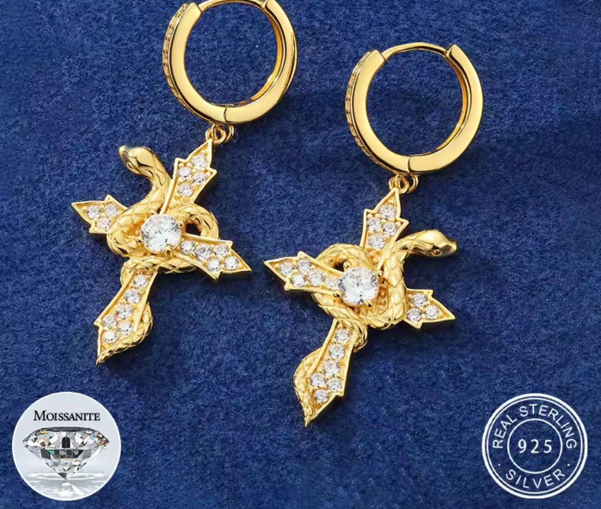 Arrow Cross Hoop Earrings