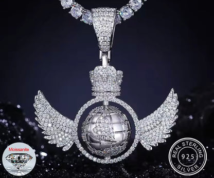 Rotating Global Wing Pendant
