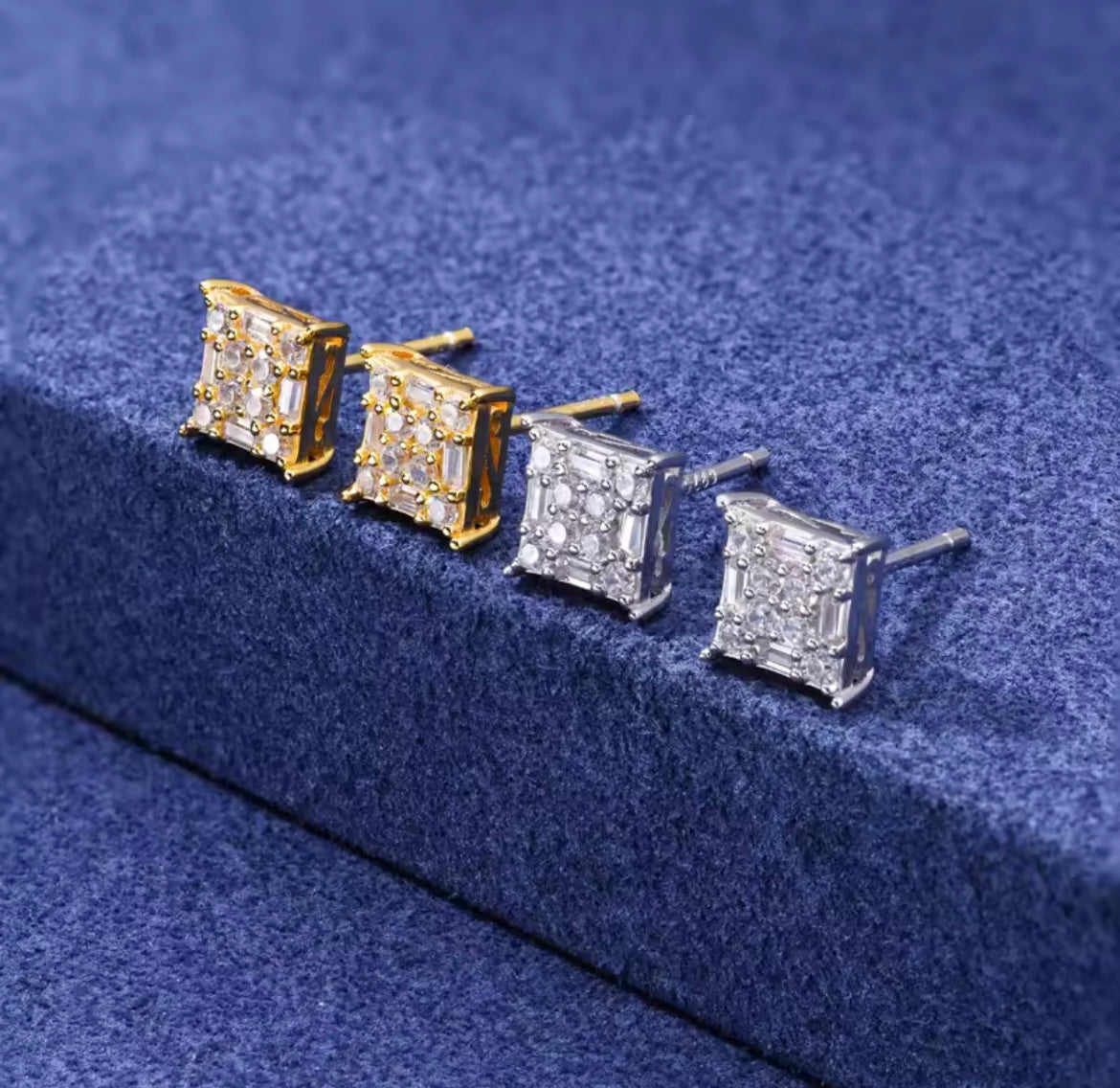 Baguettes Cut Stud Earrings