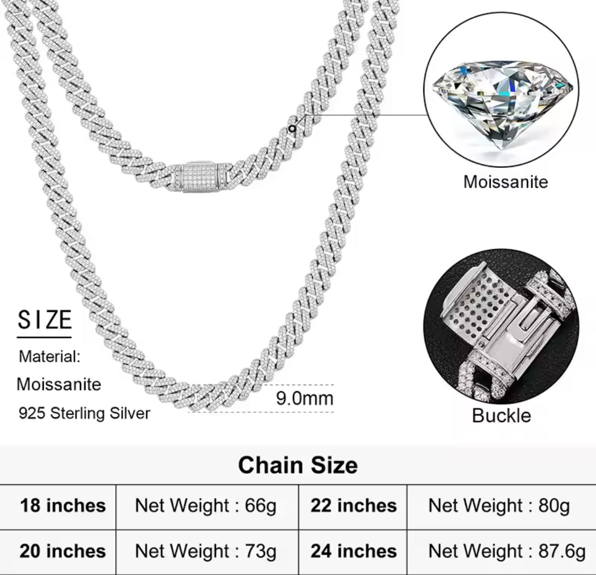9MM Miami Cuban Chain/Bracelet