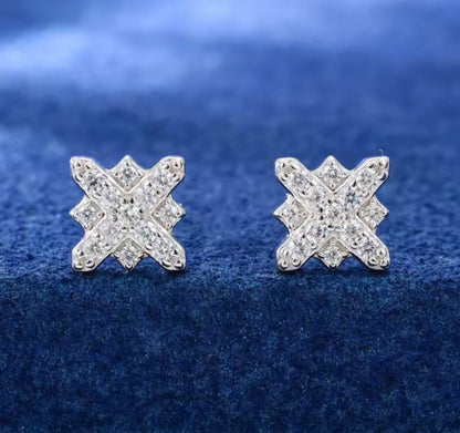 Cross Flower Stud Earrings