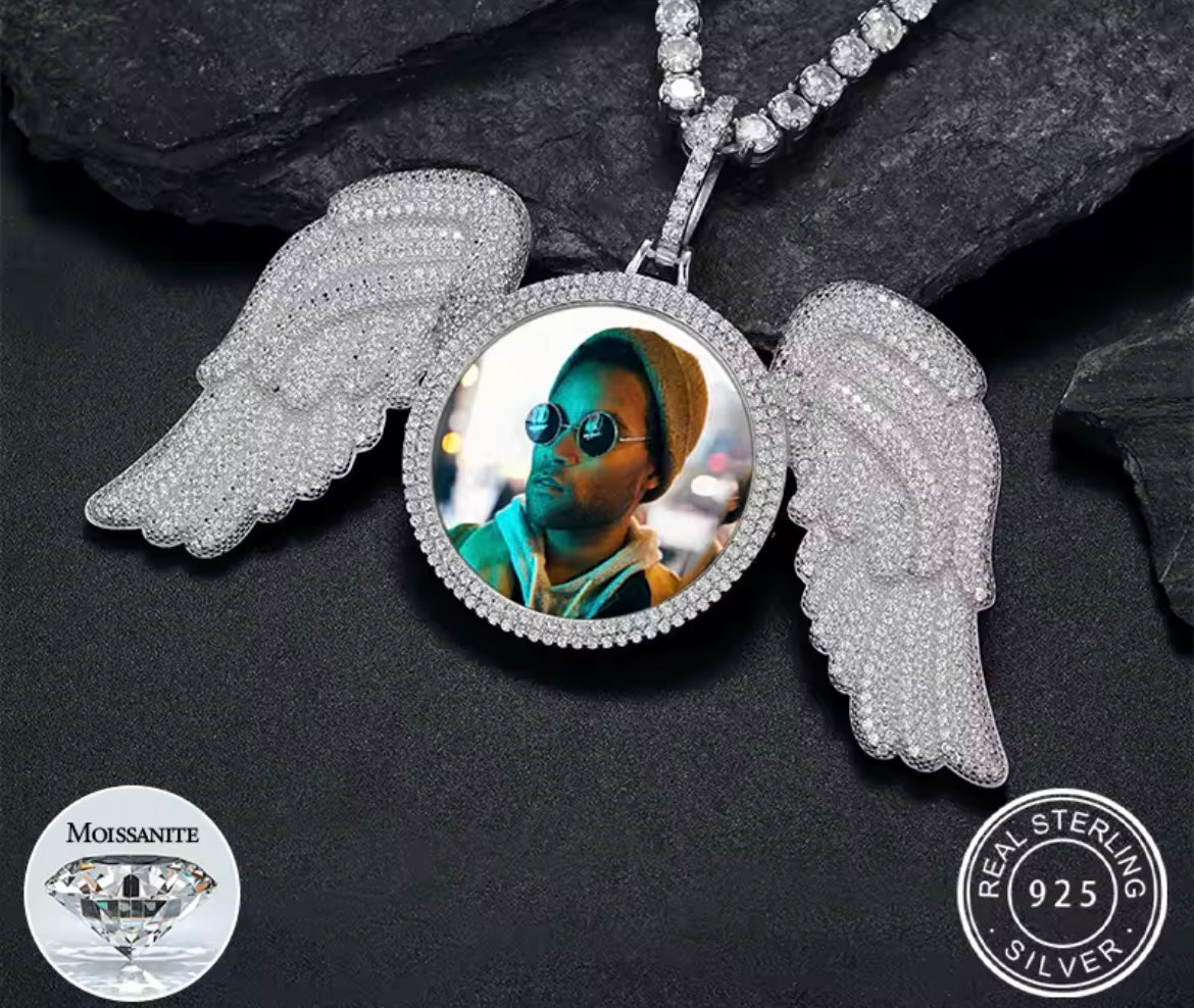 Angel Wing Memory Custom Photo Pendant