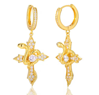 Arrow Cross Hoop Earrings