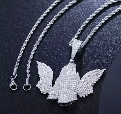 Wing Praying Hands Pendant