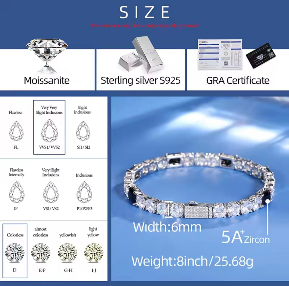 6.0MM Black CZ Tennis Chain/Bracelet