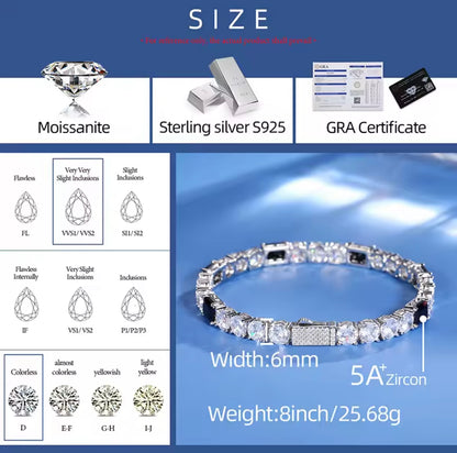 6.0MM Black CZ Tennis Chain/Bracelet