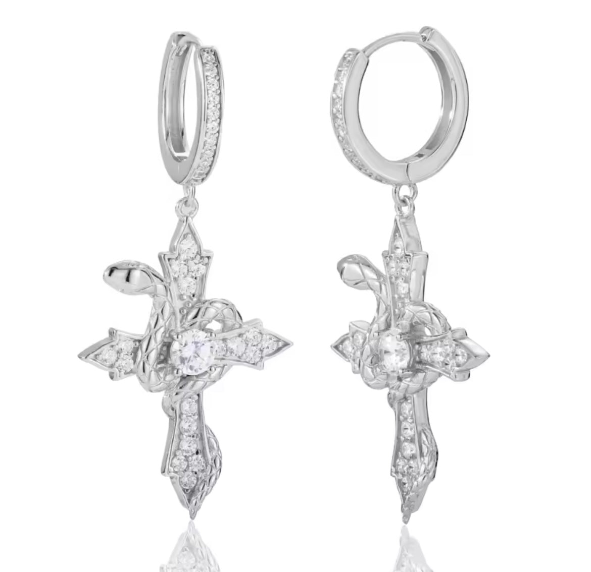 Arrow Cross Hoop Earrings