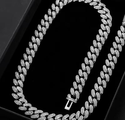 12MM Silver Miami Cuban Link Chain/Bracelet
