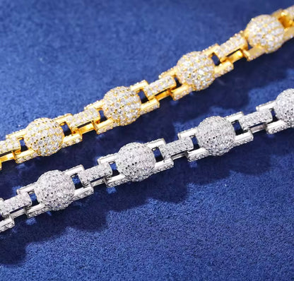 Iced Out Ball Bead Chain/Bracelet