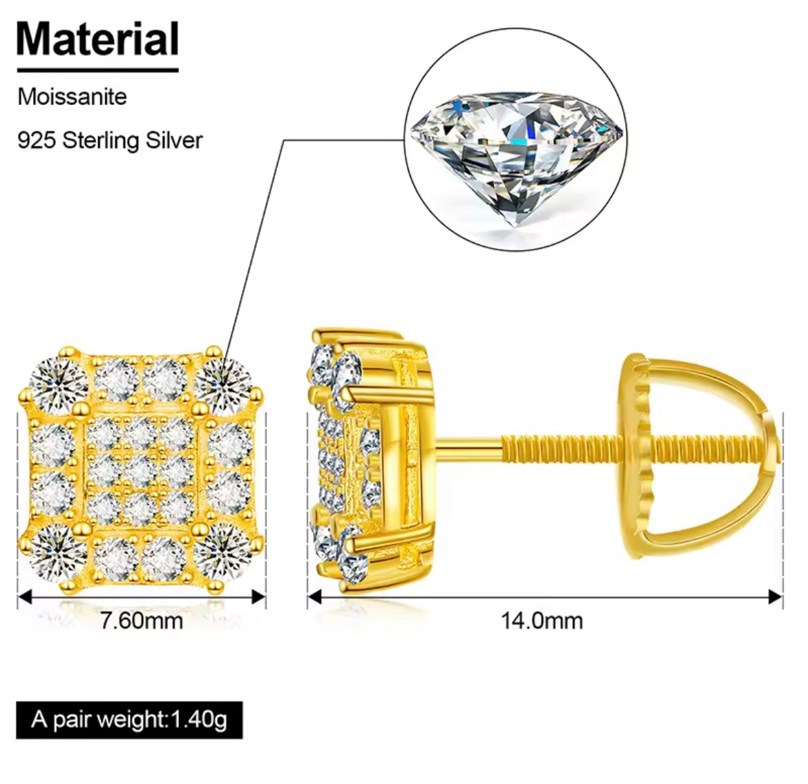 Square Stud Earrings
