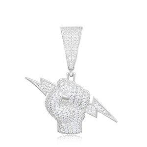 Holding Lightning Bolt Pendant