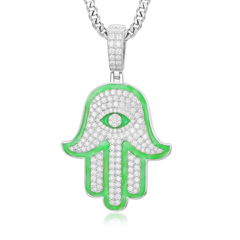 Glowing Hamsa Hand Pendant