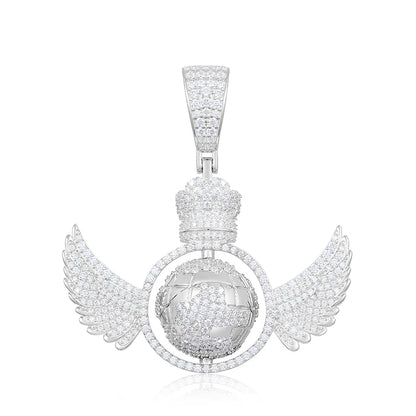 Rotating Global Wing Pendant