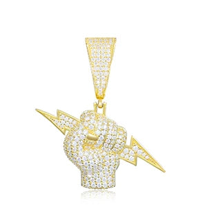 Holding Lightning Bolt Pendant
