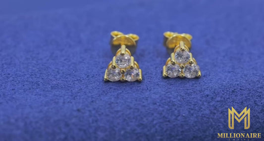 Silver Triangle Stud Earrings