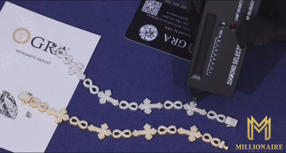 Shape 8 Cross Cuban Link Bracelet