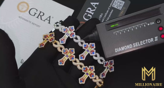 Rainbow Cross Infinity Charm Bracelet
